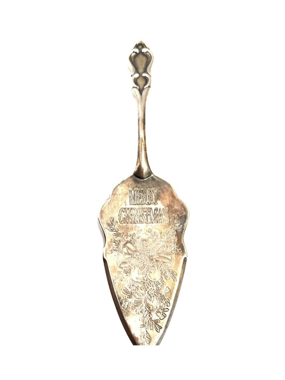 Silver Plate Merry Christmas Cake Pie Server 1992 International Silver Co READ